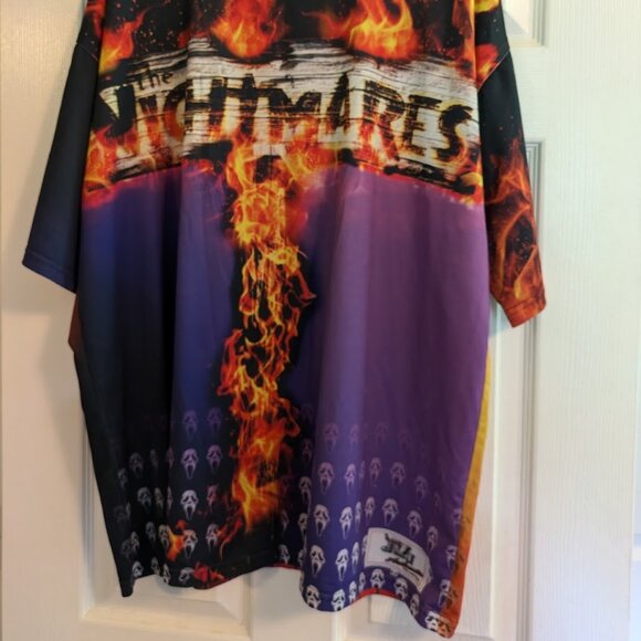 Ultra Rare Sample Nightmares Oversized Tee Flame Print Unique - Picture 2 of 6
